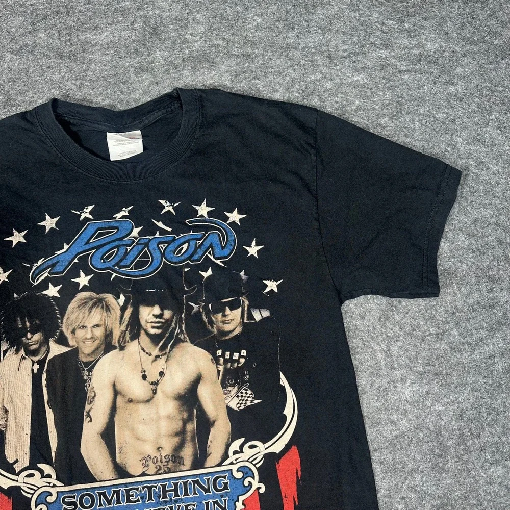 Poison Something To Believe In Tour 2011 Band T Shirt Mens Large Black - Picture 10 of 16